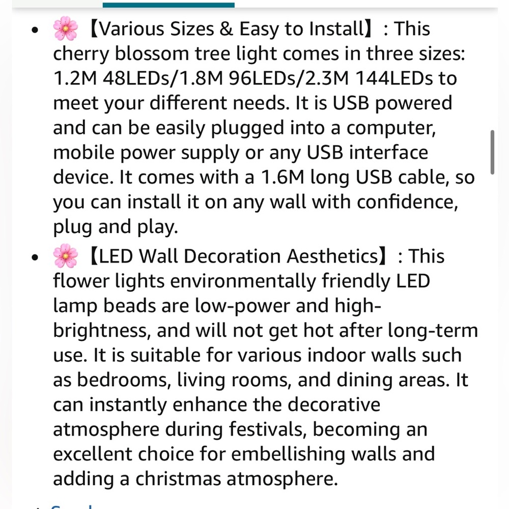 Pink Floral LED Light Set with Remote - Picture 6 of 16